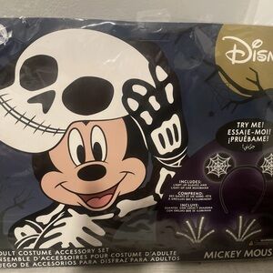 Disney Mickey Mouse Skeleton Costume Accessory Set (Adult) - Black and White